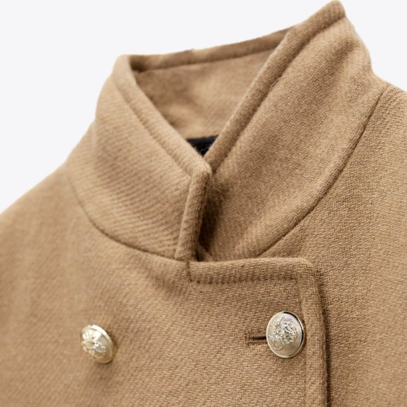 Zara Double Breasted Wool Blend Coat - Picture 5 of 8